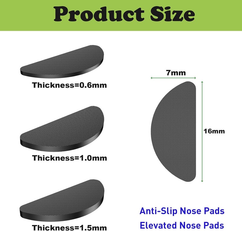 fusanwin 0.6mm Ultra-Thin Anti-Slip Eyeglass Nose Pads, Thousands of Frog-Inspired Microstructured Fibers, Soft Adhesive Silicone Nose Pads, Glasses Nose Pad for Glasses, Sunglasses (5 Pairs Black) - Image 3
